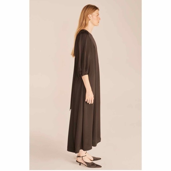 Rebecca Taylor Open Back Black Midi Dress Size Small Minimalist - Picture 4 of 15